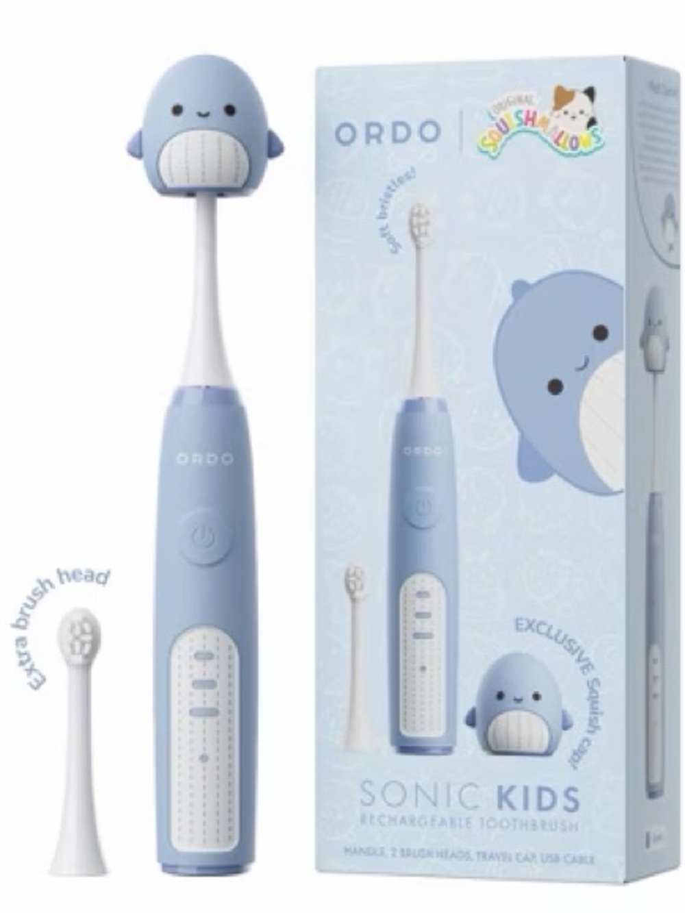 ORDO Sonic Kids Rechargeable Toothbrush - Squishmallows Samir - Blue